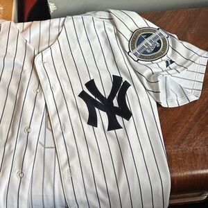 MLB White and Black Pinstripe Jersey